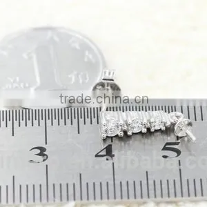 925 Sterling Silver Handmade Zircon Findings Earring Hooks Fittings thumbnail-5