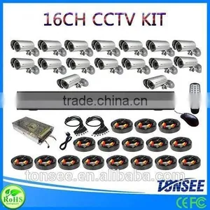 Digital Camera Kit State id Hologram 16CH CCTV DVR With 800TVL CMOS IR Bullet Cameras Dvr Kit thumbnail-1