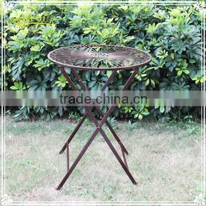 Antique Cast Iron Folding Table and Chair Set Patio Garden Furniture thumbnail-2