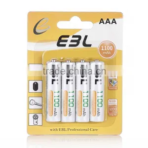 EBL AAA 1100mAh 4 Count High Performance Ni-MH Rechargeable Battery, New Retail Package thumbnail-1