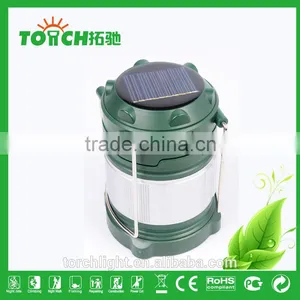Green Color Rechargeable Lantern ABS Plastic Camping Lantern 3*AA Battery With Solar Charger Camp Lantern Light thumbnail-6