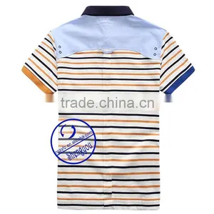 Fashion Design Cotton Striped Custom Polo Shirt for Bulk Wholesale thumbnail-2