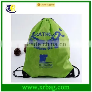 Top Quality Foldable Drawstring Bag Folded In Pouch With Logo thumbnail-3
