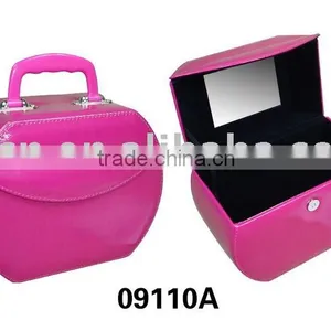 Travel Faux Leather Make up Case With Mirror Inside thumbnail-1