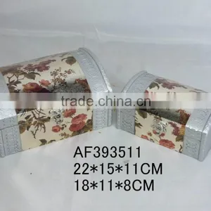 Wood Fabric China Rose Gift Jeweled Box thumbnail-1