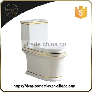Dennis 2036 New Model Vortex Flush One Piece Gold Toilet thumbnail-1