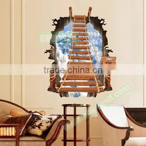 3D Creative Broken Wall Effect Stairway Pattern PVC Wall Sticker thumbnail-5