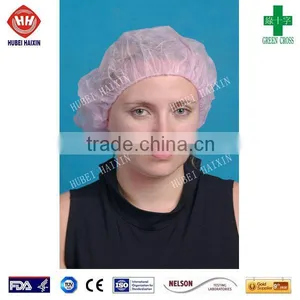 Disposable Non Woven Hair Nets Colorful, Crimps Cap, Bouffant Cap thumbnail-3