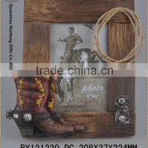 Polyresin Cowboy Boot Photo Frame thumbnail-1