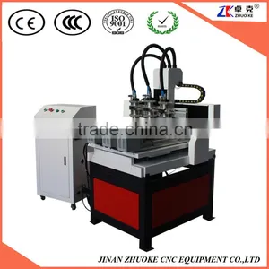 ZhuoKe CNC 6060 Metal Engraving Machine For Drilling And Milling With 3 Spindle Head Rotary Axis 600*600mm CE Approved ZK-6060 thumbnail-1