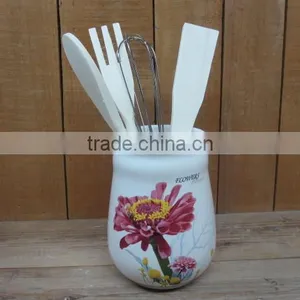 Ceramic Kitchen Stuff Holder Utensil Holder With Tools thumbnail-1