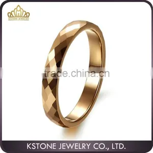 KSTONE 2015 Hot Selling Fashion Rosed Gold Plated Tungsten Wedding Ring for Women and Girls thumbnail-1