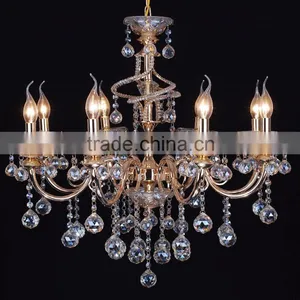 WD-1813-3/5/8/8+4 Zhongshan Factory-outlet LED Candle Bulb Gold Iron Top K9 Crystal Chandelier thumbnail-3