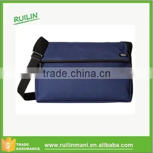 Simple Leisure Style Unisex Black Polyester Fold-over Cross Body Bag Men Navy Fold Top Messenger Bag With Magnetic Snap Closure thumbnail-3