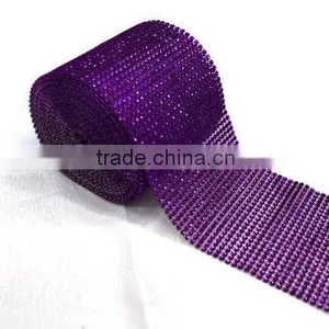 Fashion Silver Color Decorative Poly Mesh Ribbon Hot Diamante Style Ribbon Wrap Crafting Bridal thumbnail-5