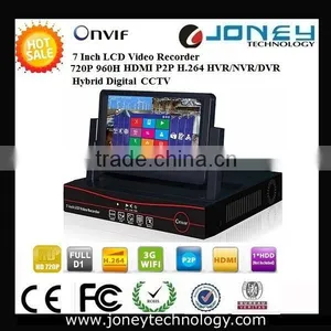 720P 960H HDMI 6CH H.264 Hybrid DVR/NVR/HVR With 7 INCH TFT Monitor thumbnail-1
