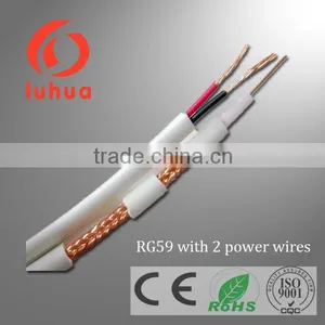 RG59 2c Coaxial Cable rg 59 + 2 Core Power for Video Camera CCTV CATV System CE RoHS ISO9001 Approved thumbnail-1