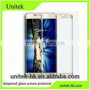 Full Cover Orginal Color Gold Tempered Glass Screen Protector for s6 Edge 3d Samsung Galaxy Curved With 9 Hardness thumbnail-1