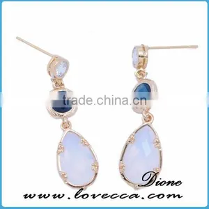 Water Drop Teardrop Shaped Pendant Earrings Teardrop Earrings With Colored Crystal Glass thumbnail-6