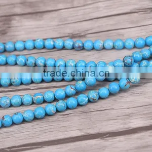 Resin Round Sediment Imperial Jasper BEADS Flat Back Beads Decorate DIY Crafts Striped Lake Blue Ball European Bead thumbnail-1