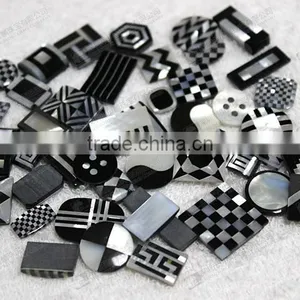 MOP+Black Onyx Mosaic,wholesale Gemstone Mosaic for Cuff Buttons thumbnail-3