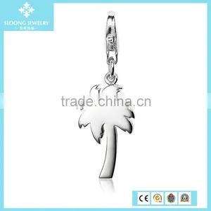 925 Silver Jewelry on Sale Tropical Palm Tree Charm in Sterling Silver thumbnail-1