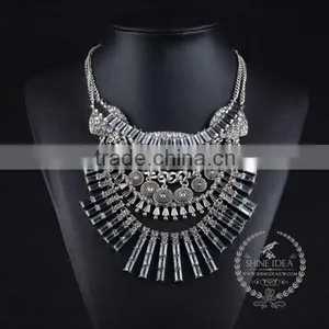 High Quality Vintage Rhinestone Chunky Statement Necklace Tin Alloy Fashion Women Pendant Necklace 6390093 thumbnail-1