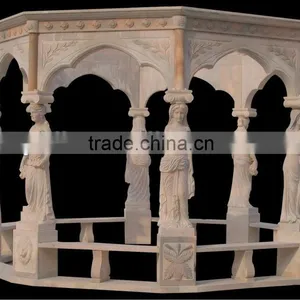 Europe Outdoor Gazebo Stone Column Gazebo With Steel Roof thumbnail-1