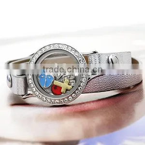 2016 Hot Sale Infinity Cheap Custom Diy Jewelry Locket Leather Bracelet thumbnail-1