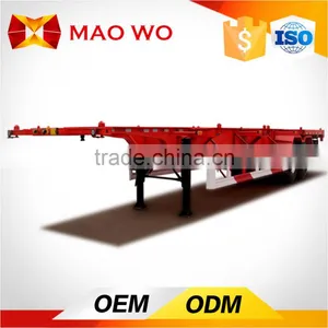MAOWO 40 ft Tri Axle Flatbed Container Semi Trailer for 20ft 40ft Dry Container thumbnail-5