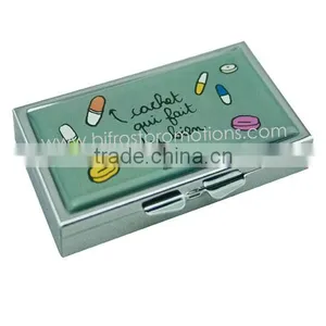 7 Compartments Lockable Metal Pill Box thumbnail-2