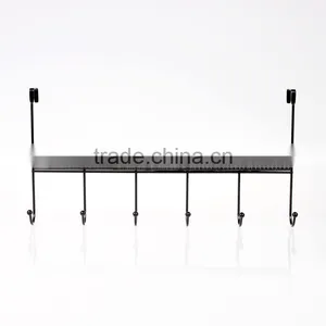 Store More Over The Doorback 6 Hook Organizer Rack - Black thumbnail-2