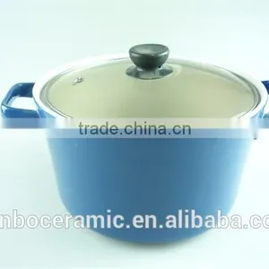 Fashion New Design Porcelain Tureen, Blue Ceramic Tureen With Glass Lid,double Ear Tureens thumbnail-1