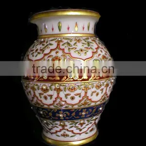 Marble Flower Vase, Decorative Flower Pot, Hand Made Marble Flower Vases, Craft Flower Pot, Flowers Pot, thumbnail-1