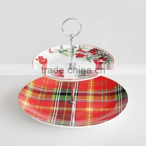 12" Porcelain Cake Plate With Server,ceramic Plate With Server,porcelain Christmas Plate thumbnail-4