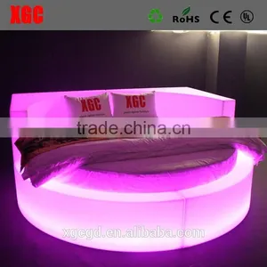 16 Colors Changing Hotel Glow Bed With Headboard thumbnail-4