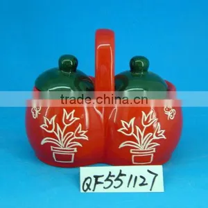 Promotional 2pcs Ceramic Canister Set With Spoon thumbnail-1