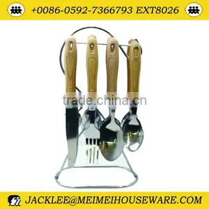 Colorful Handle Stainless Steel Flatware With Wire Stand thumbnail-1