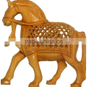 Wooden Crafted Horse/wood Sculpture Art thumbnail-1