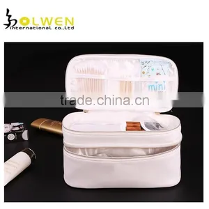 Luxury PU Leather 2-layer Cosmetic Bag Case thumbnail-1