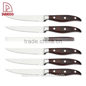 4.5'' Pakka Wood Handle With 3 Rivets Steak Knife thumbnail-1