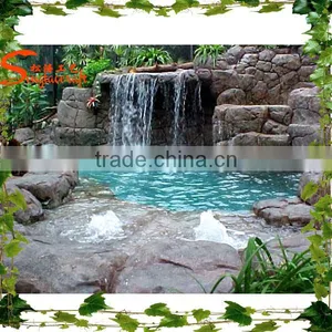 Latest Design Outdoor Fiberglass Rock Waterfall Pool Artificial Rock Waterfall Landscaping thumbnail-6