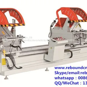 CNC Double Head Mitre Cutting Saw Machine,CNC Automatic Aluminum Profile Cutting Machine, Aluminum Door Window Machine thumbnail-3