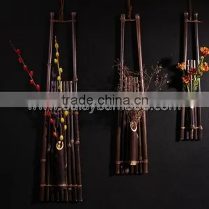 Nature Black Bamboo Poles Ladders With Flowers for Home And Garden Decoration thumbnail-1
