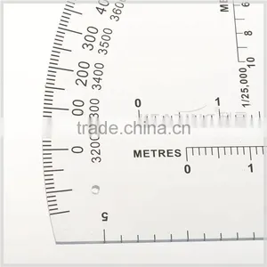Kearing Brand Manufacture 9" Inches Half Moon Military Protractor /military Round Protractor for Pinpoint Mapwork #KMP-3 thumbnail-6