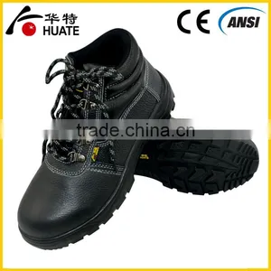 Black Genuine Leather Protective Steel Toe Cap Safety Shoes thumbnail-5