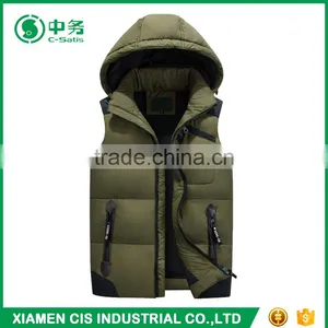 New Product Comfortable Warm Outwear Mens Winter Duck Down Vest With Hood thumbnail-4