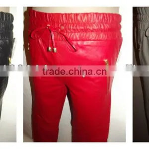 Red Mens Jogging SweatPants Lambskin thumbnail-1