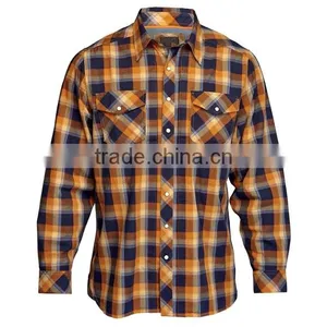 2015 Latest Design Men's Long Sleeve Check Flannel Shirt Men Dress Shirts Italian Shirt thumbnail-1