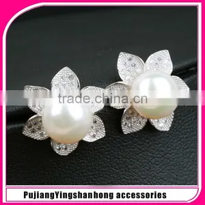 Fashion Korean Design Natural Pearl Earrings, 925 Silver Natural Flawless Pearl Stud Earrings thumbnail-1